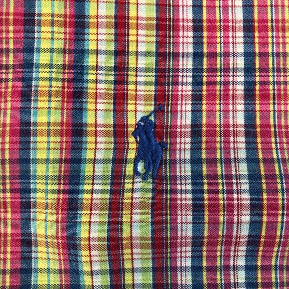 Ralph Lauren Mens Size Med Shirt Blake Short Sleeve Button Down Red Tartan - Picture 3 of 6